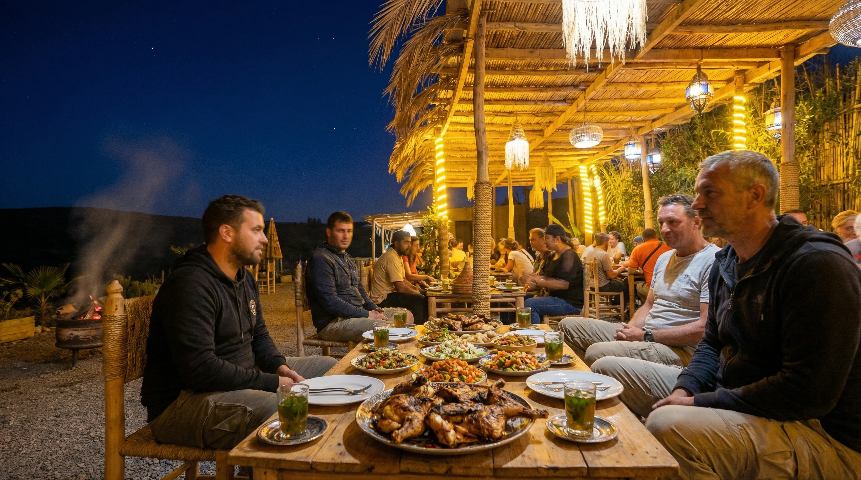 Sunset camel trekking on Agadir coastline